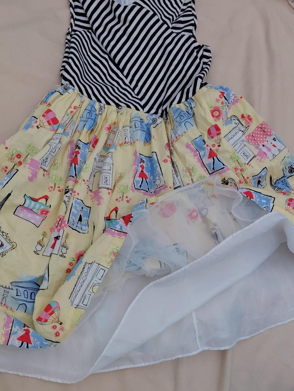 Bonnie Jean Black & White Striped Top with Crew Neck